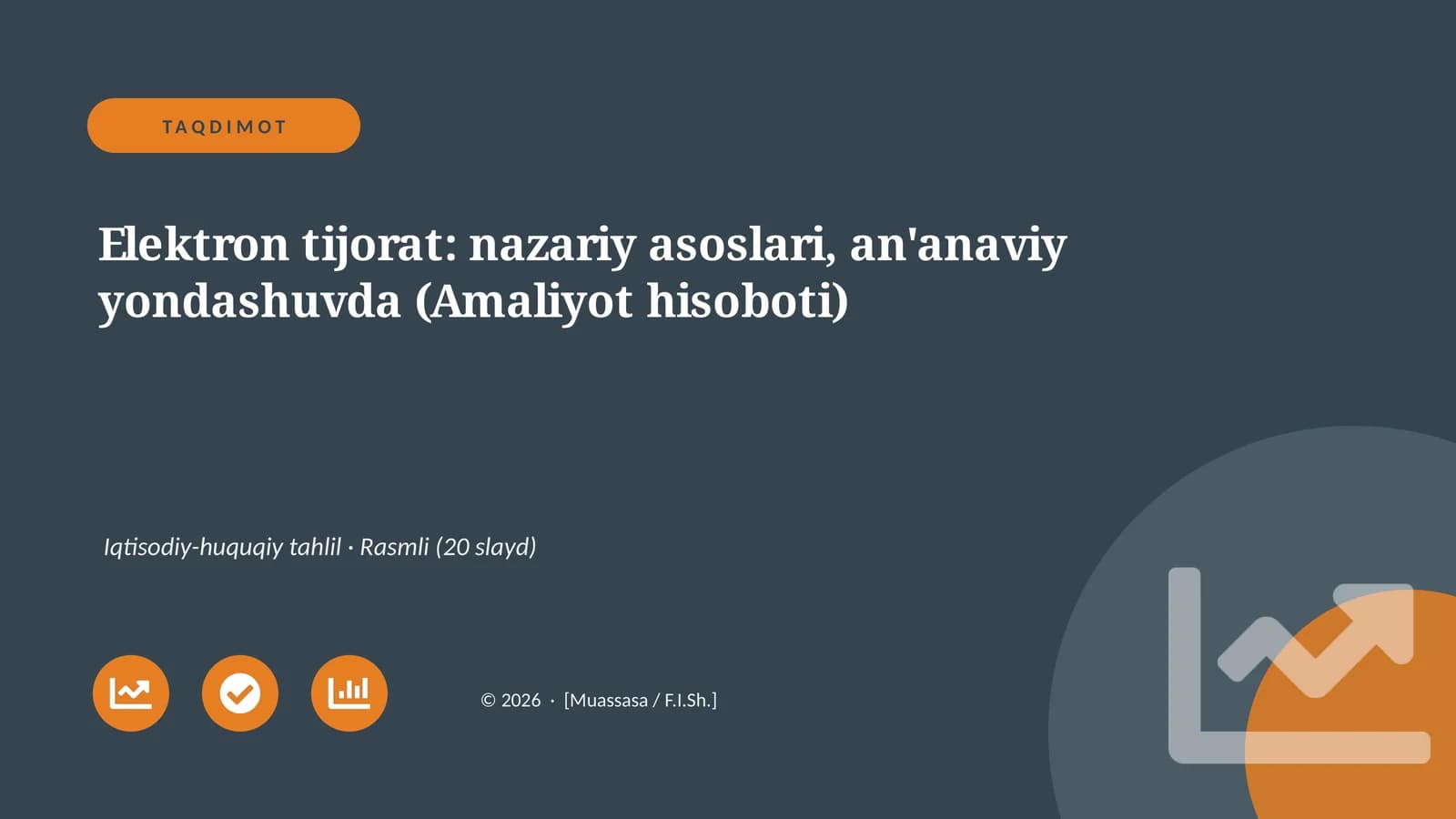 Elektron tijorat: nazariy asoslari, an'anaviy yondashuvda (Amaliyot hisoboti)