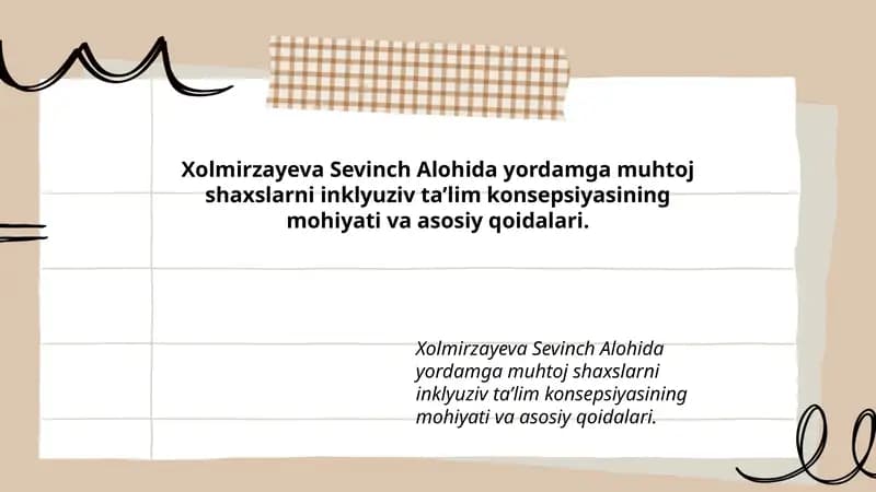 Inklyuziv ta’lim konsepsiyasi