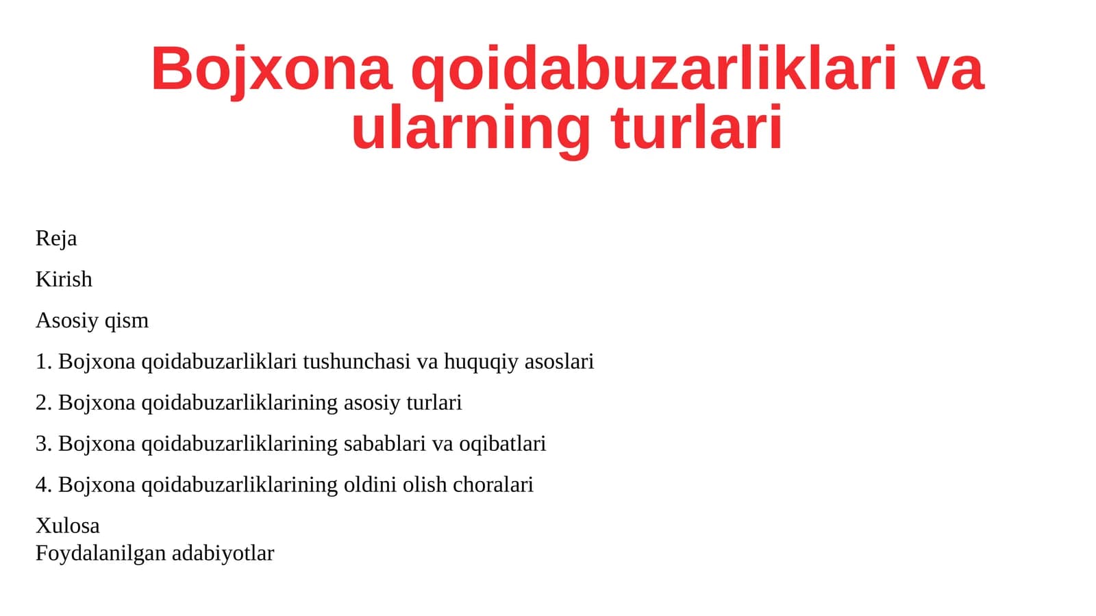 Bojxona qoidabuzarliklari va ularning turlari
