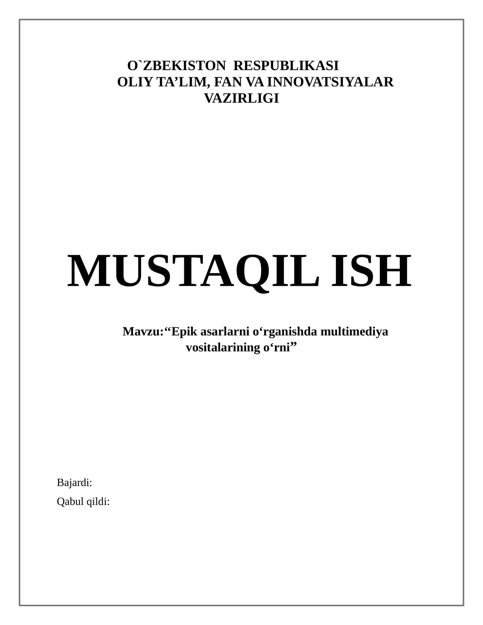 Epik asarlar va multimediya vositalari
