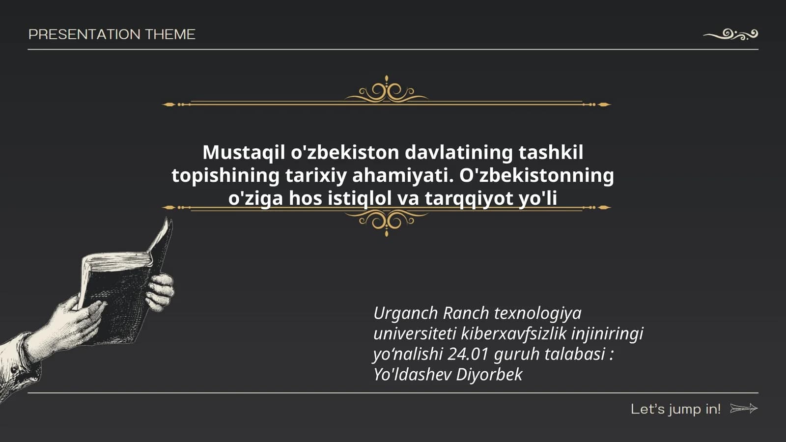 O'zbekistonning Mustaqil Davlatining Tarixiy O'rniga O'zbekiston O'ziga Hos Istiqlol va Tarqiyot Yo'li