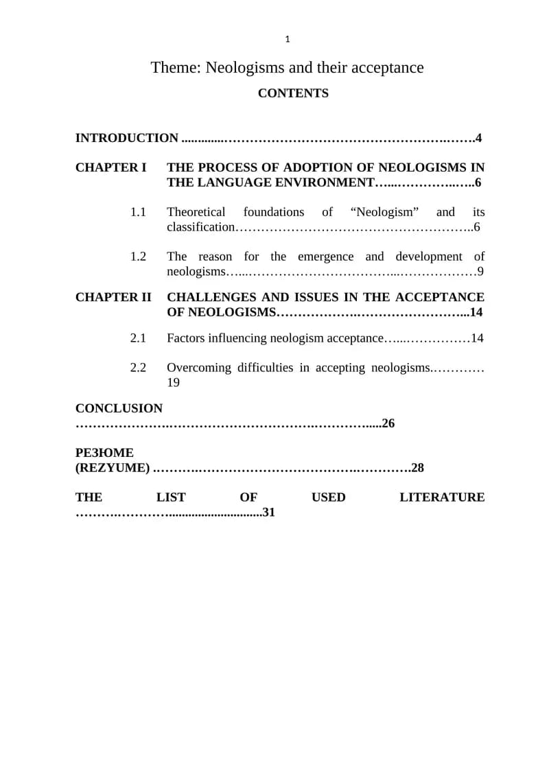 Neologisms and their acceptance