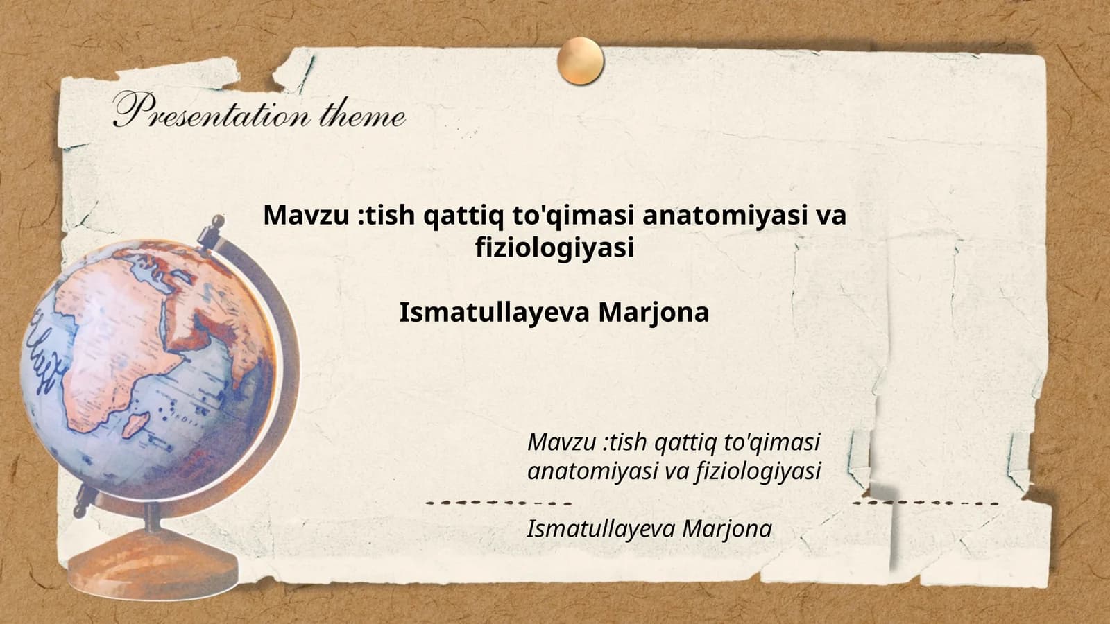 Tish qattiq to'qimasi anatomiyasi va fiziologiyasi
