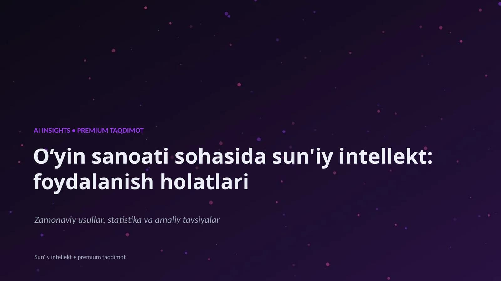 Sun'iy Intellekt - Premium Taqdimot