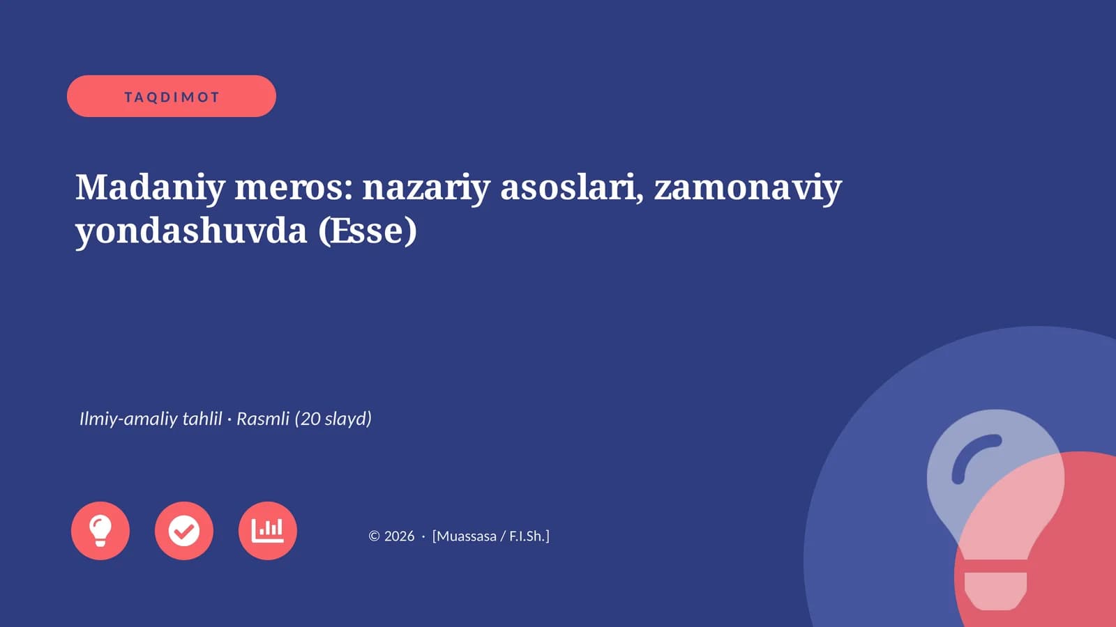 Madaniy meros: nazariy asoslari, zamonaviy yondashuvda (Esse)