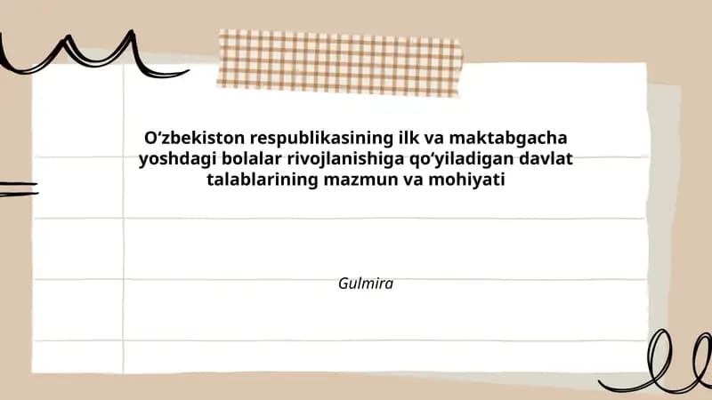 Davlat talablarining mazmun va mohiyati