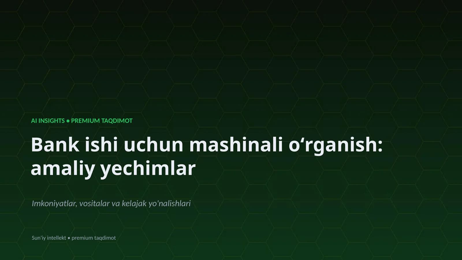 AI INSIGHTS • PREMIUM TAQDIMOT