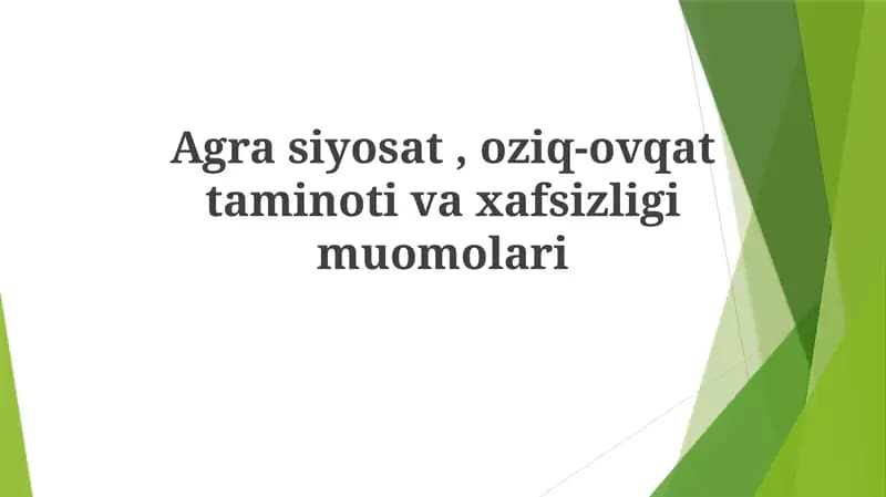 Barqaror Qishloq Xo'jaligi Amaliyotlari