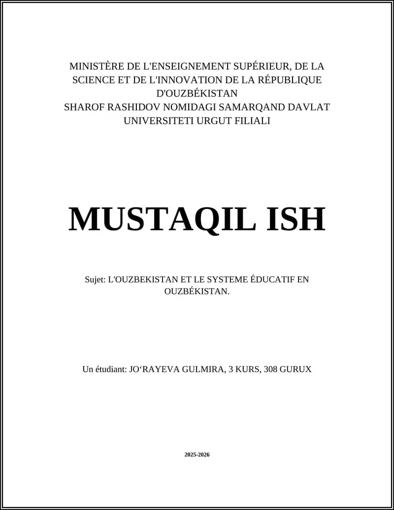 Histoire du système éducatif ouzbek depuis l'indépendance