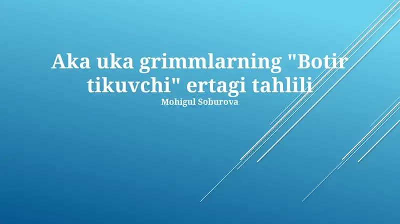 Botir tikuvchi tahlili