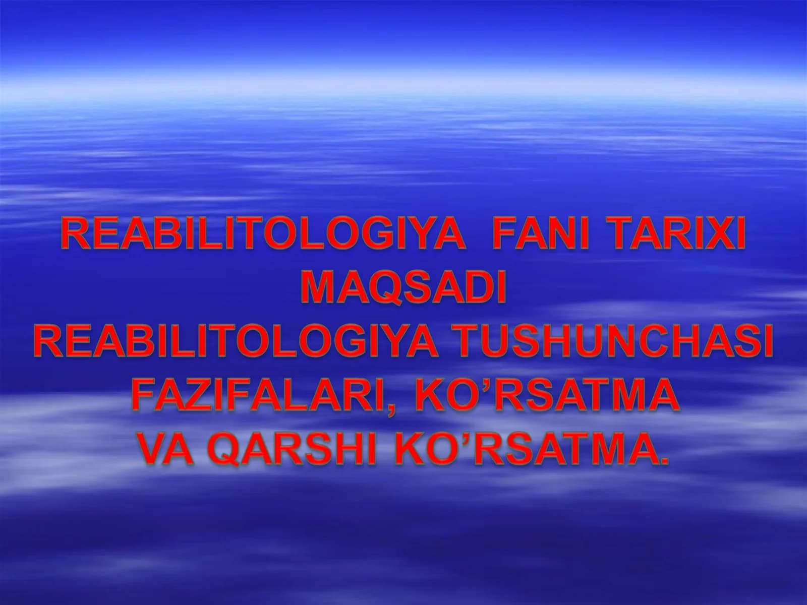 Fizioterapiyani rivojlanishi