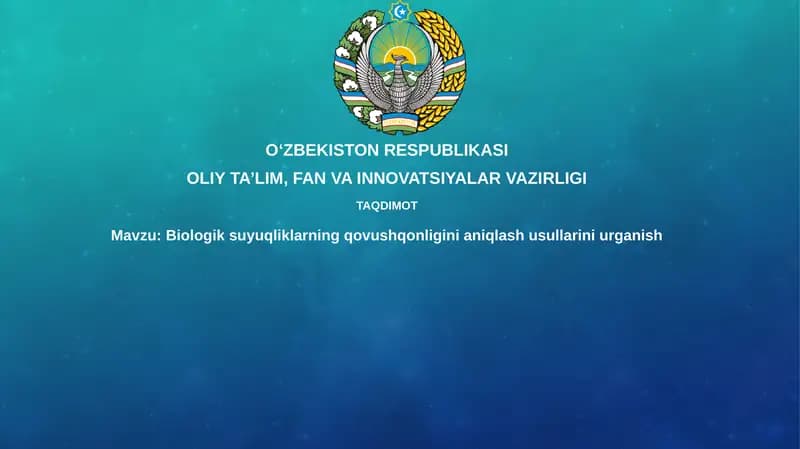 Biologik suyuqliklarning qovushqonligini aniqlash usullari