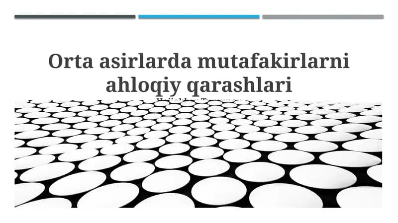 Orta asirlarda mutafakirlarni ahloqiy qarashlari