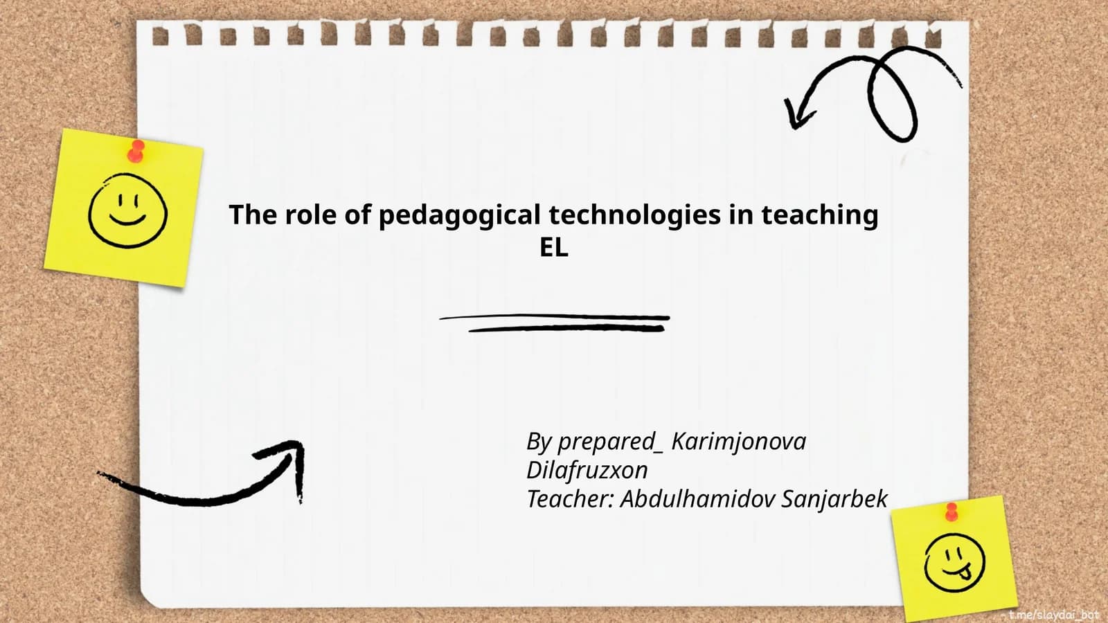 Pedagogical technologies in teaching EL