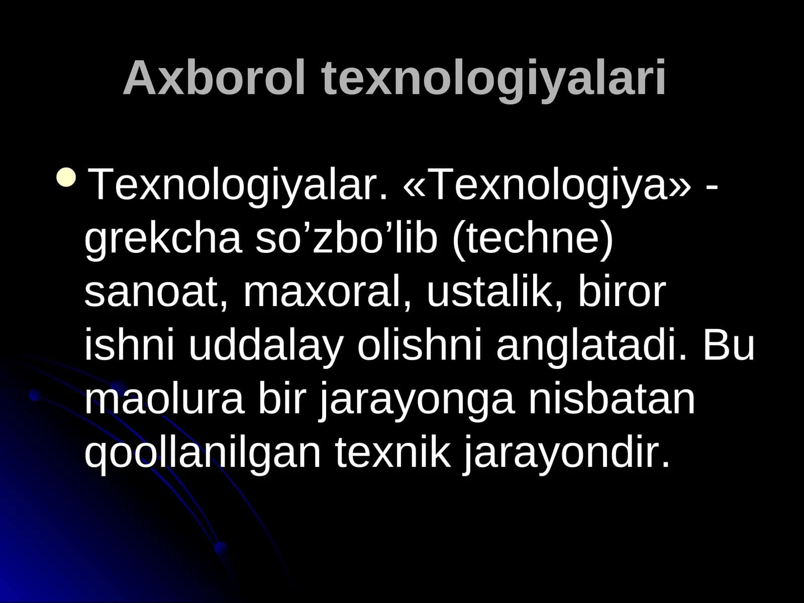 Axborol texnologiyalari