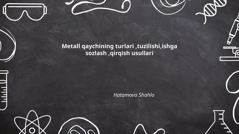 Metall qaychining turlari,tuzilishi,ishga sozlash,qirqish usullari
