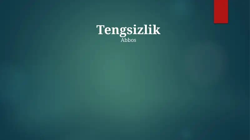 Daromadlar Tengsizligi