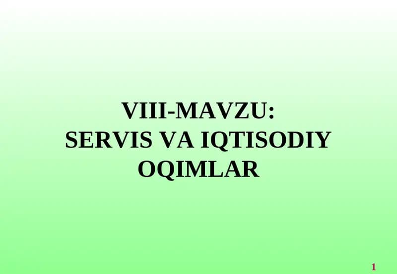 Logistik servis va uning darajasining asosiy tushunchalari