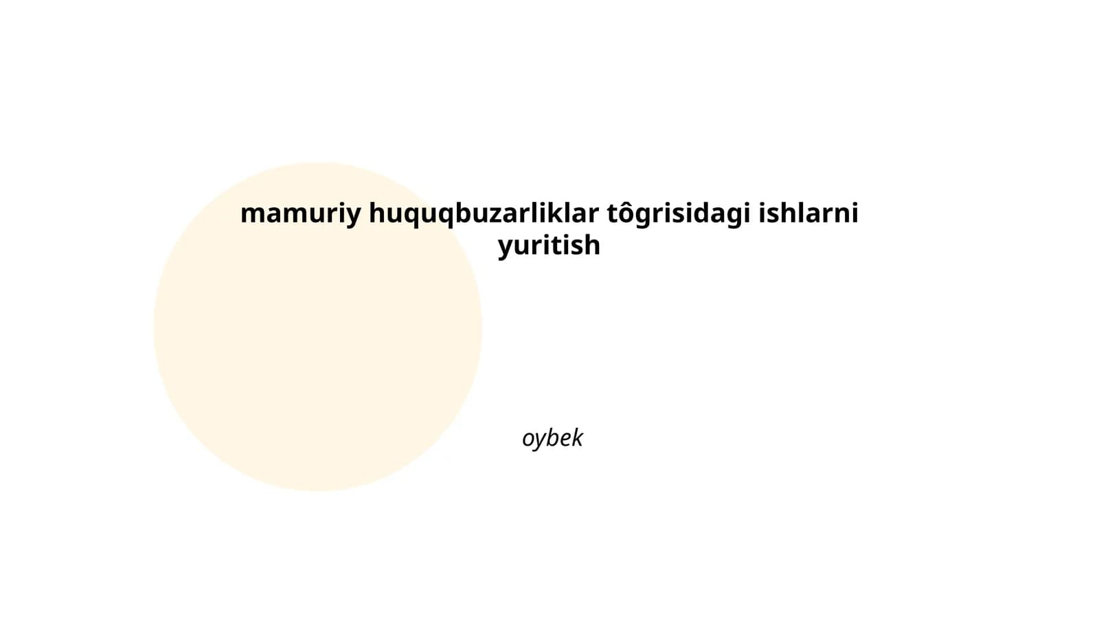 Ma'muriy huquqbuzarliklar tushunchasi