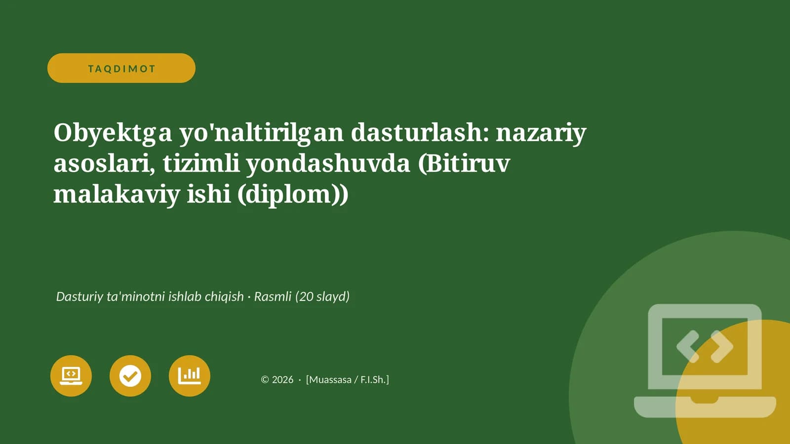Obyektga yo'naltirilgan dasturlash