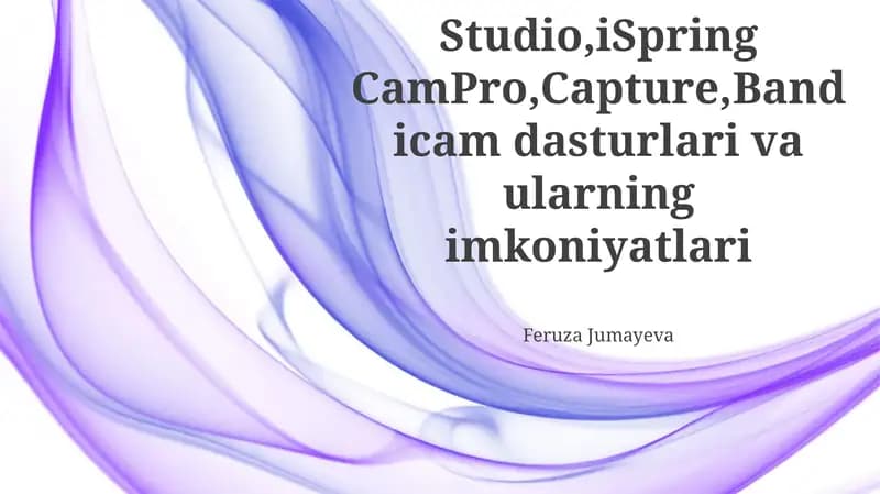 Bandicam, Ispring Campro, Camtasia Studio, Capture