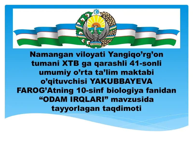 ODAM IRQLARI taqdimoti