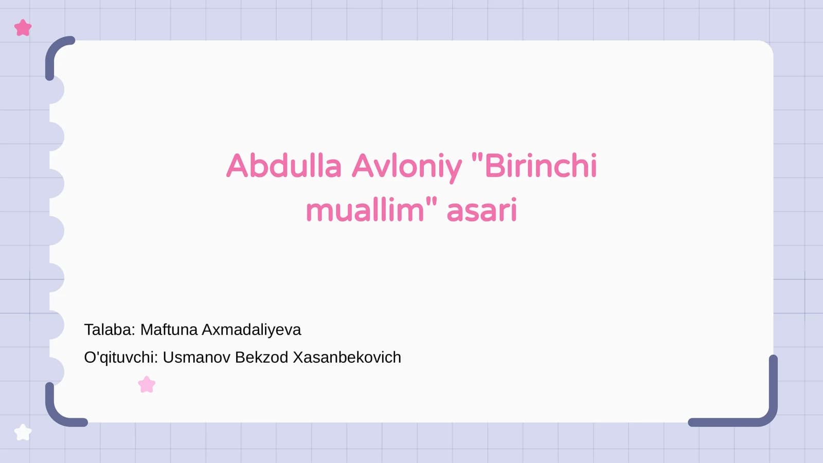 Birinchi muallim