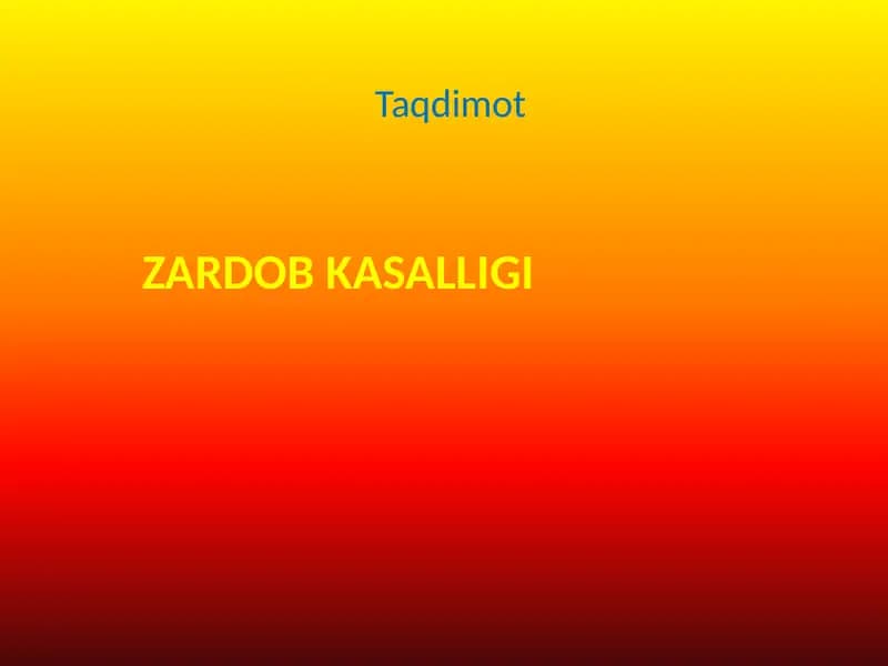 Zardob kasalligi