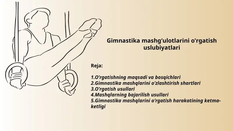 Gimnastika mashg’ulotlarini o’rgatish uslubiyatlari