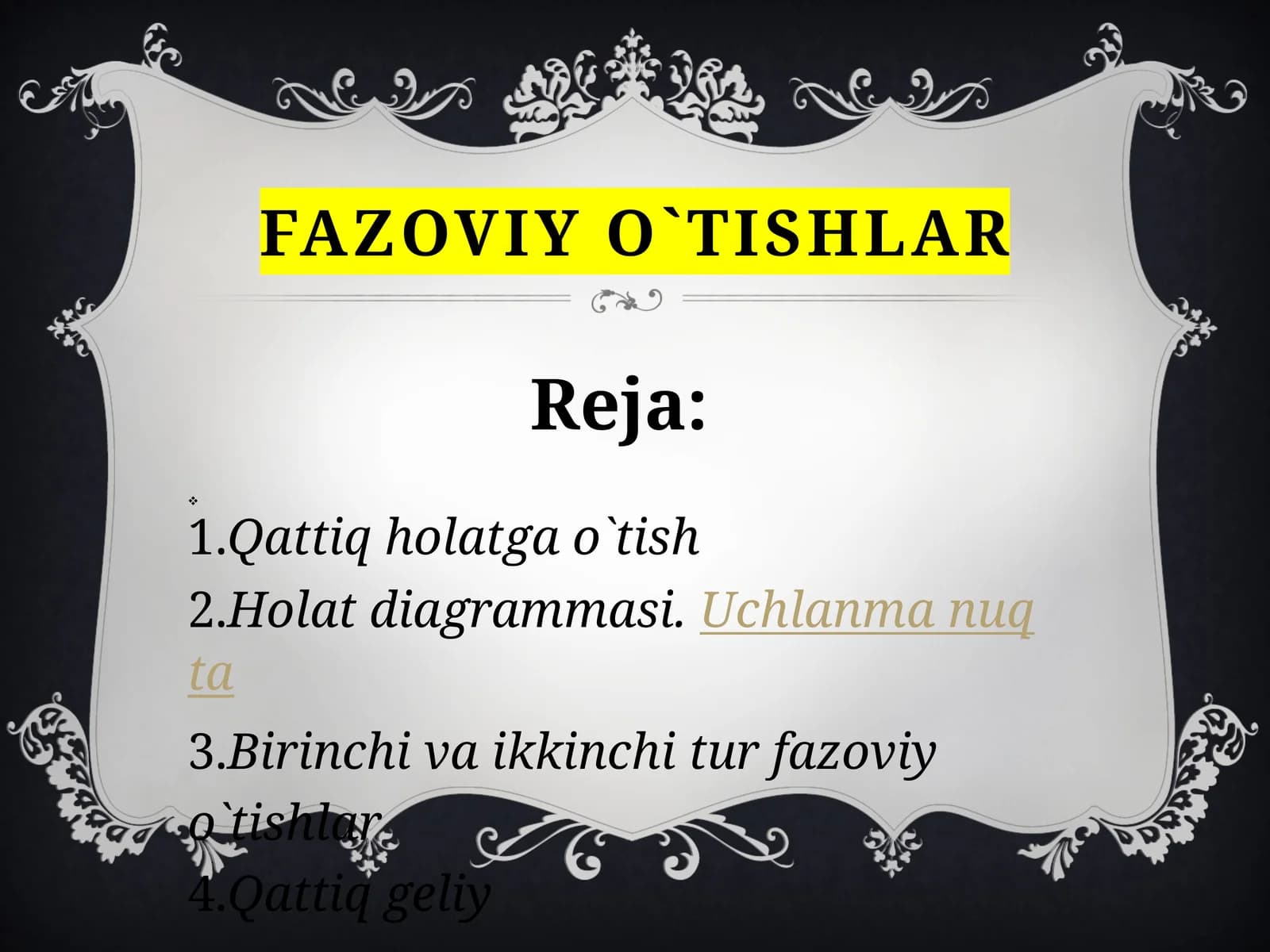 Fazoviyo`tishlar