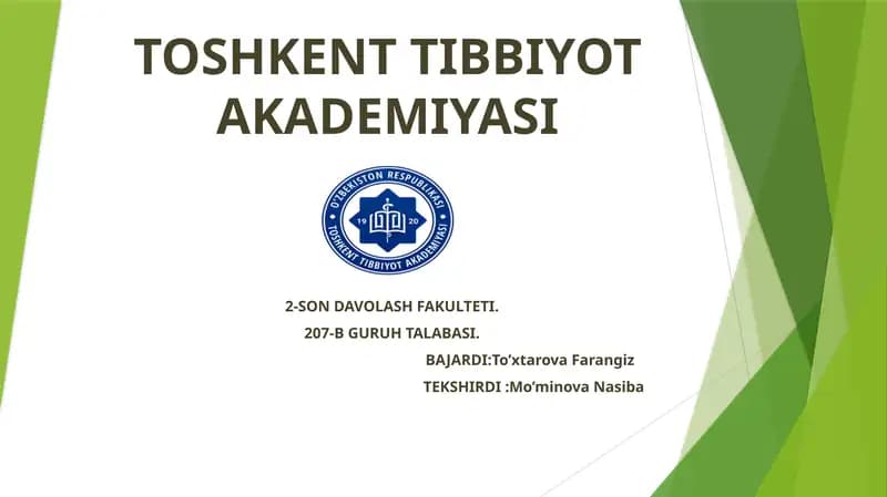 SHIFOKOR VA BEMOR MULOQOTINING PSIXOLOGIK XUSUSIYATLARI