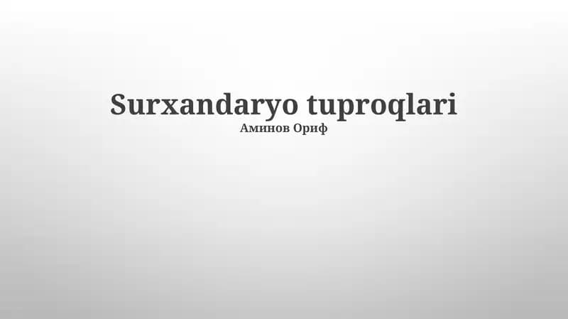 Surxandaryo tuproqlari