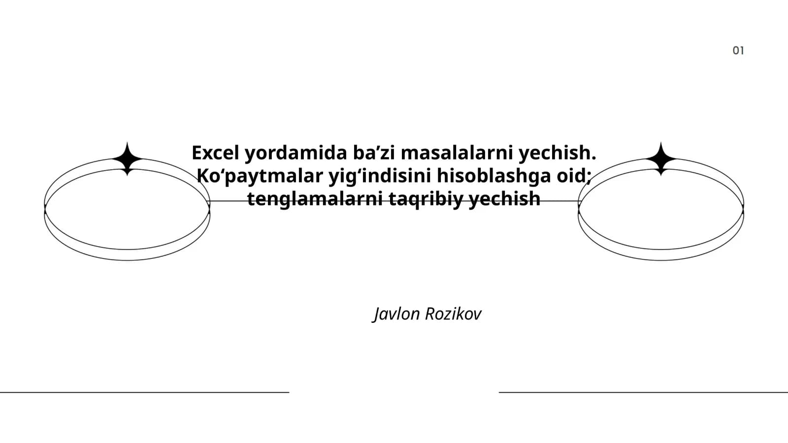 Excel yordamida ko‘paytmalar yig‘indisini hisoblash usullari