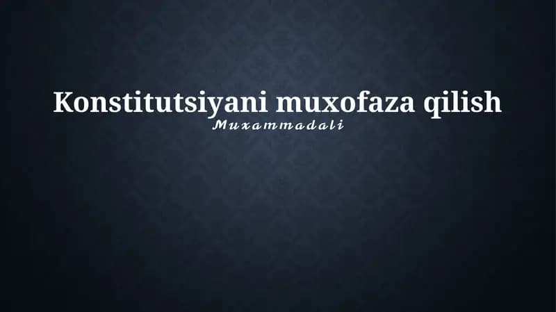 Konstitutsiyani muxofaza qilish