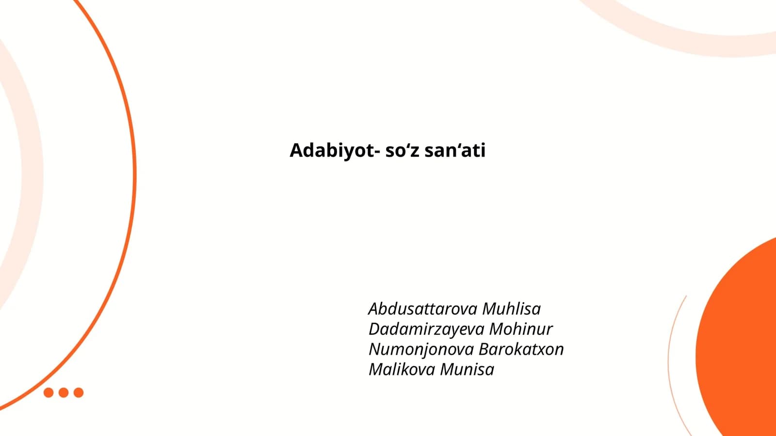 Adabiyot- so‘z san‘ati