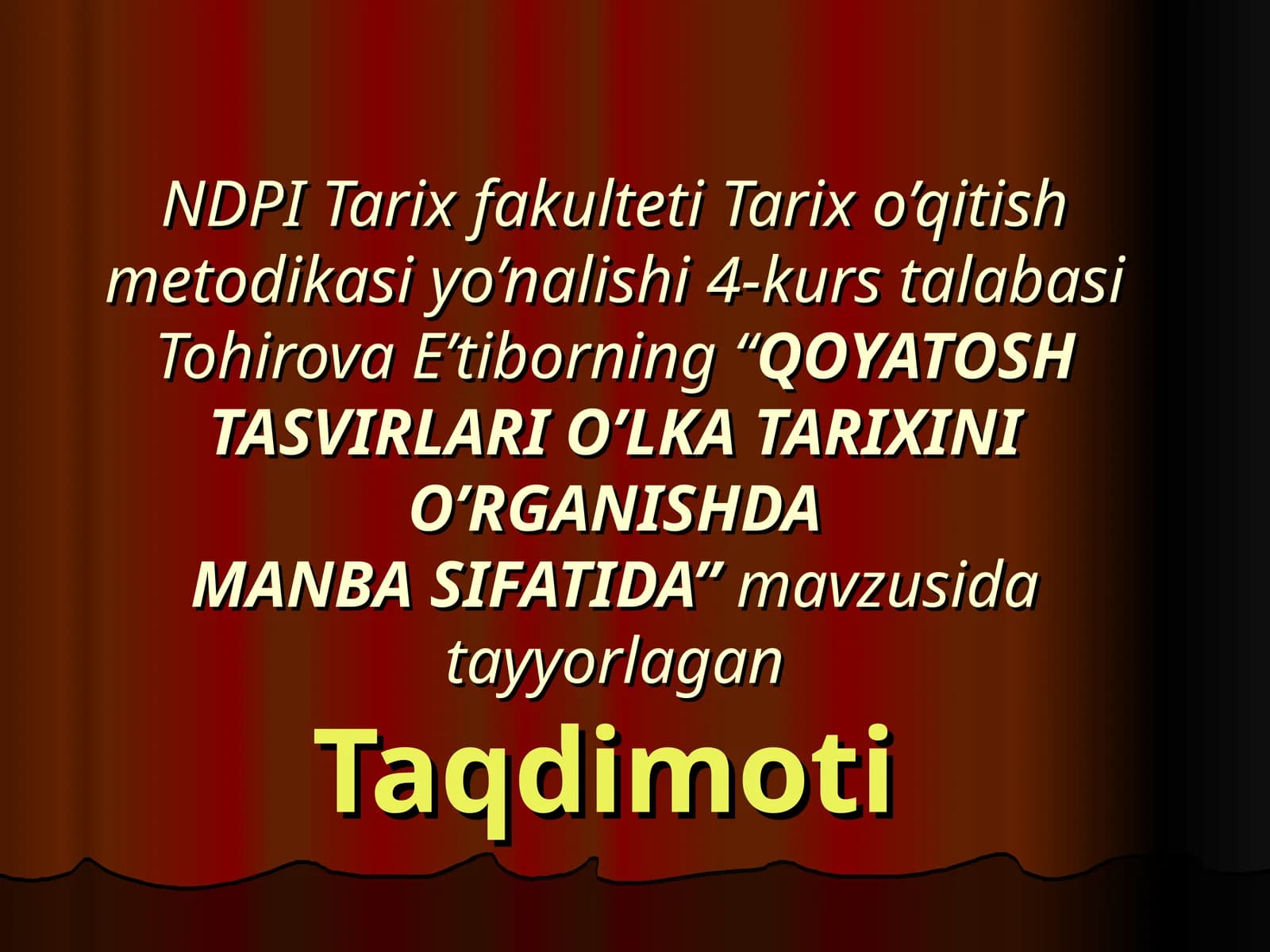 QOYATOSH TASVIRLARI O’LKA TARIXINI O’RGANISHDAMANBA SIFATIDA