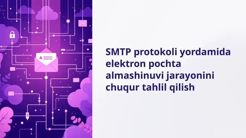 SMTP protokoli yordamida elektron pochta almashinuvi jarayonini chuqur tahlil qilish