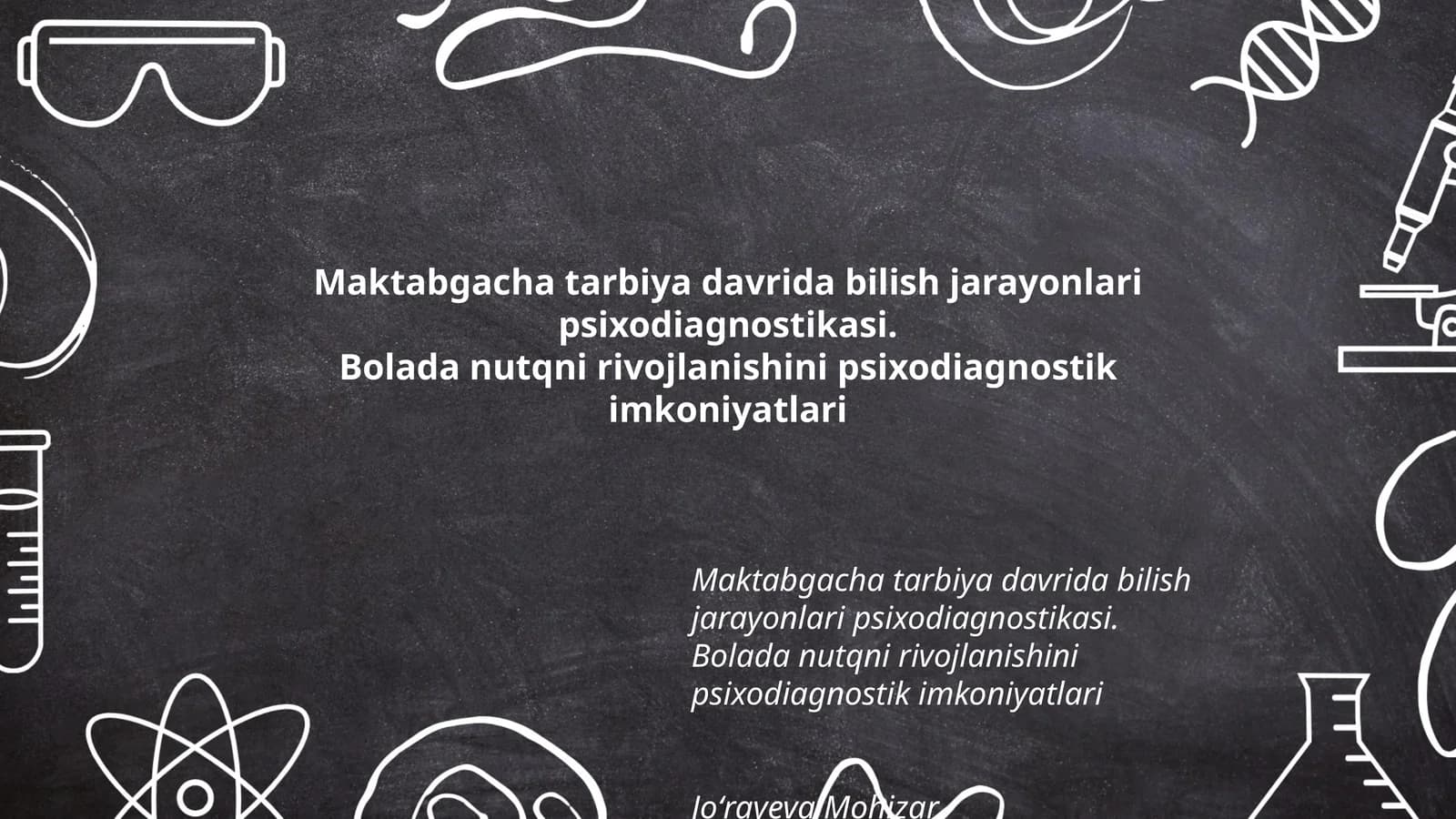 Maktabgacha tarbiya davrida bilish jarayonlari psixodiagnostikasi