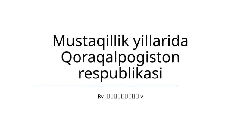 Mustaqillik yillarida Qoraqalpogiston respublikasi