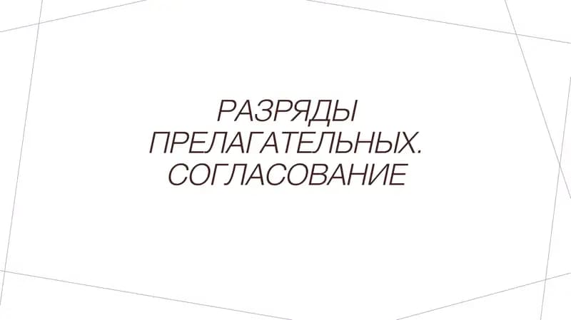 Разряды прелагательных. Согласование
