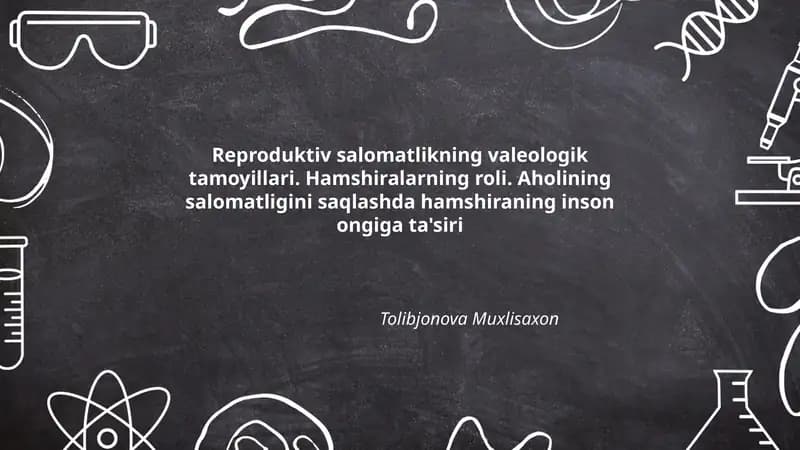 Reproduktiv salomatlikning valeologik tamoyillari