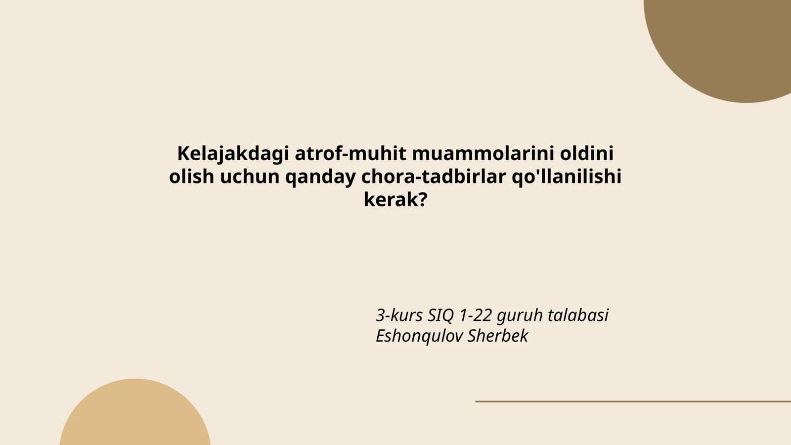 Atrof-muhit muammolarini oldini olish chora-tadbirlari