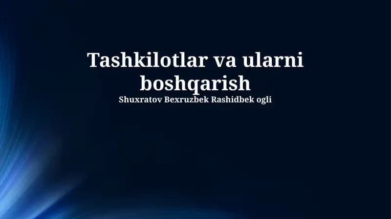 Samarali Boshqaruvning Asosiy Printsiplari