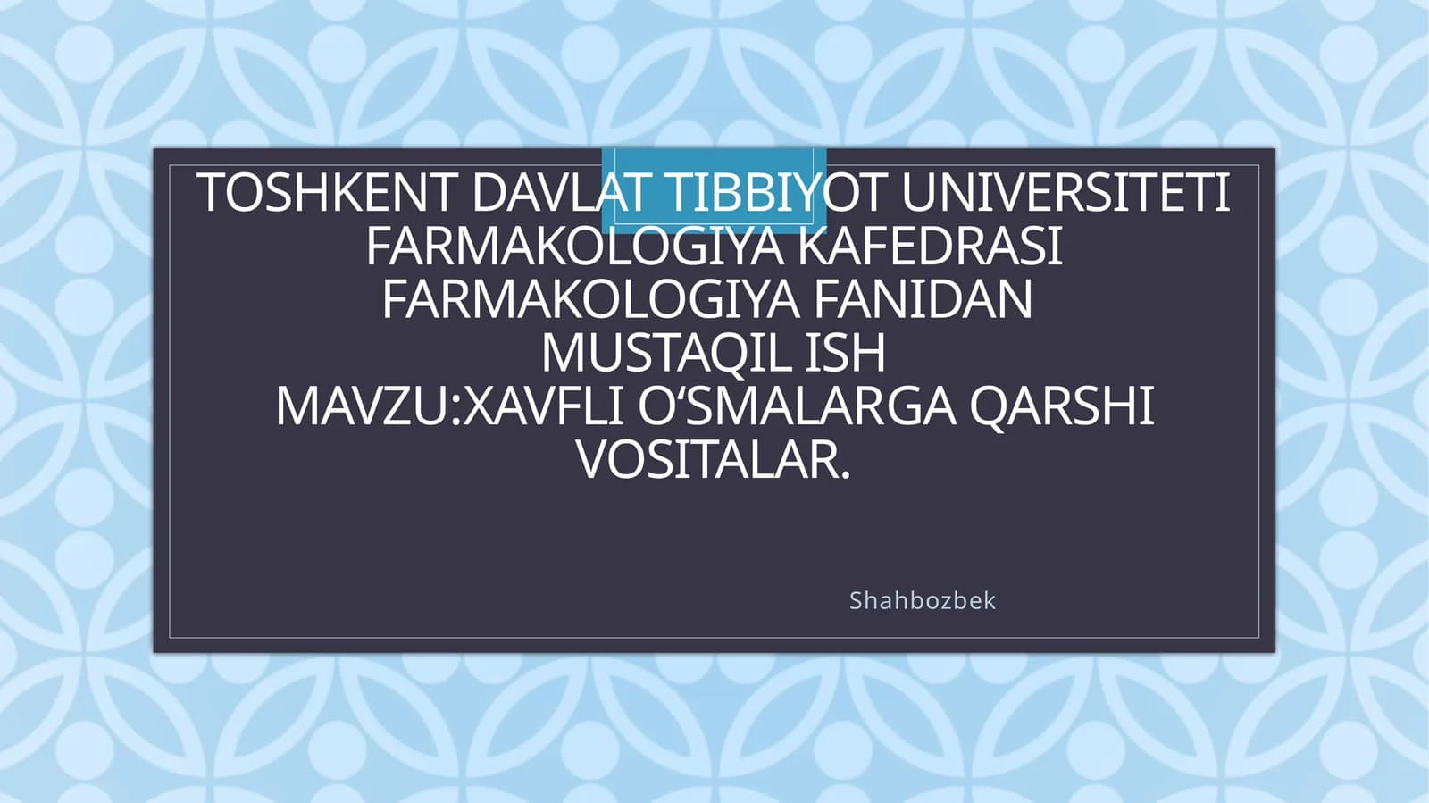 Xavfli o‘smalarga qarshi vositalar