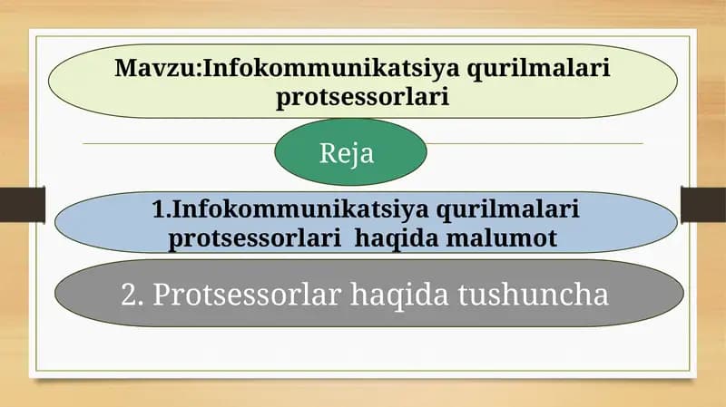 Infokommunikatsiya qurilmalari protsessorlari