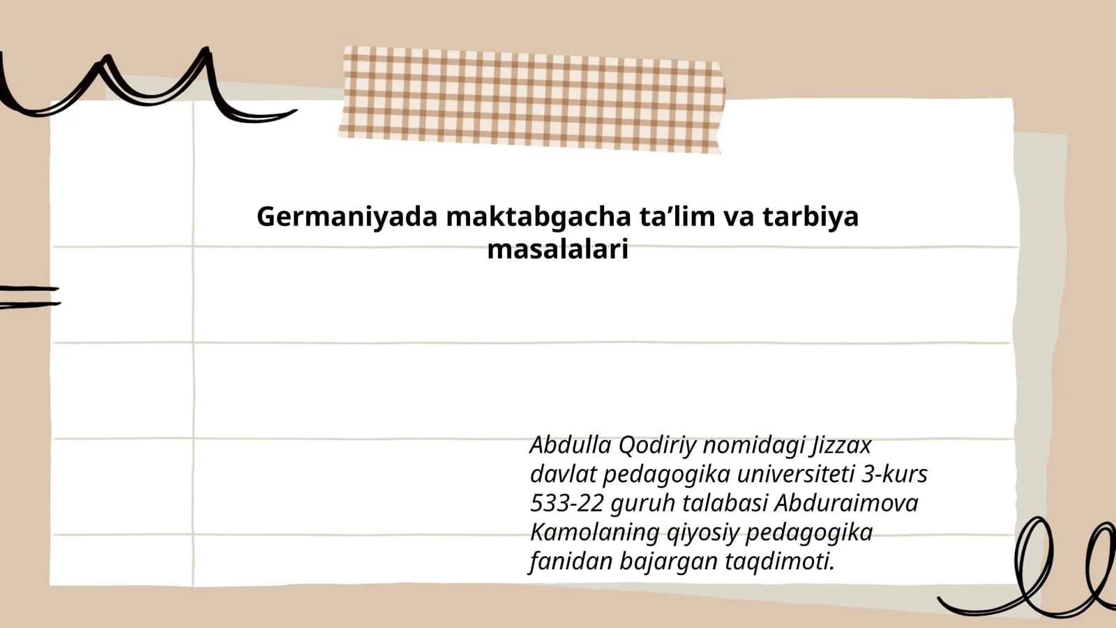 Germaniyada maktabgacha taʼlim va tarbiya masalalari