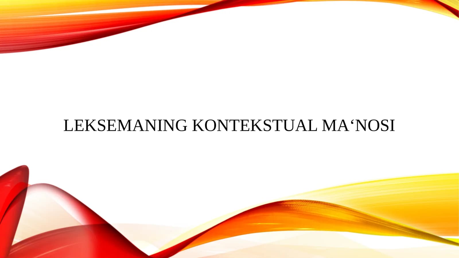 Leksemaning kontekstual ma‘nosi
