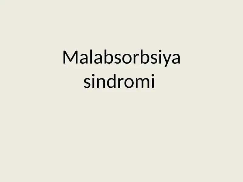Malabsorbsiyasindromi