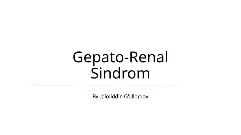 Gepato-Renal Sindrom