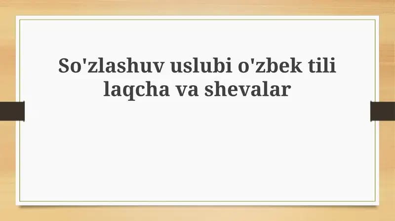 O'zbek tilining dialektal xilma-xilligi